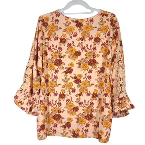 RusttyDustty NWT Size XXL Bohemia Peasant Blouse V-neck Crochet - Picture 2 of 12